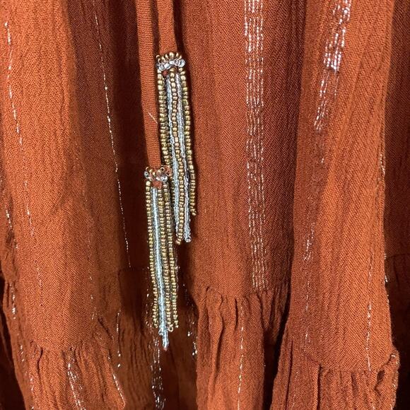 Wayward Fancies by Eshakti ruffled boho midi dress, med - Picture 3 of 9